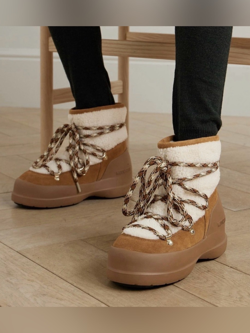 Moon boot LUNA SHEARLING Suede Boots US 8 $360 NEW